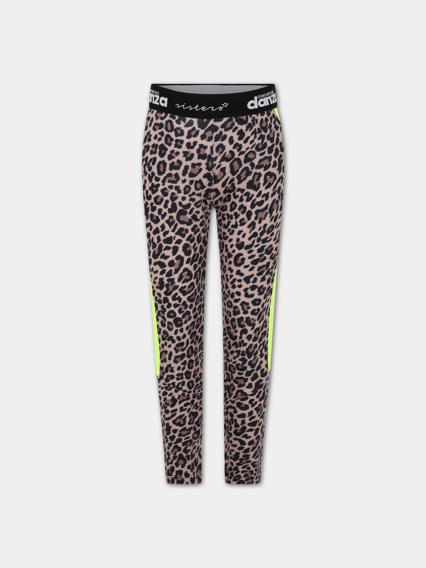 Leggings neri per bambina con logo con stampa,Dimensione Danza,031940/28 200