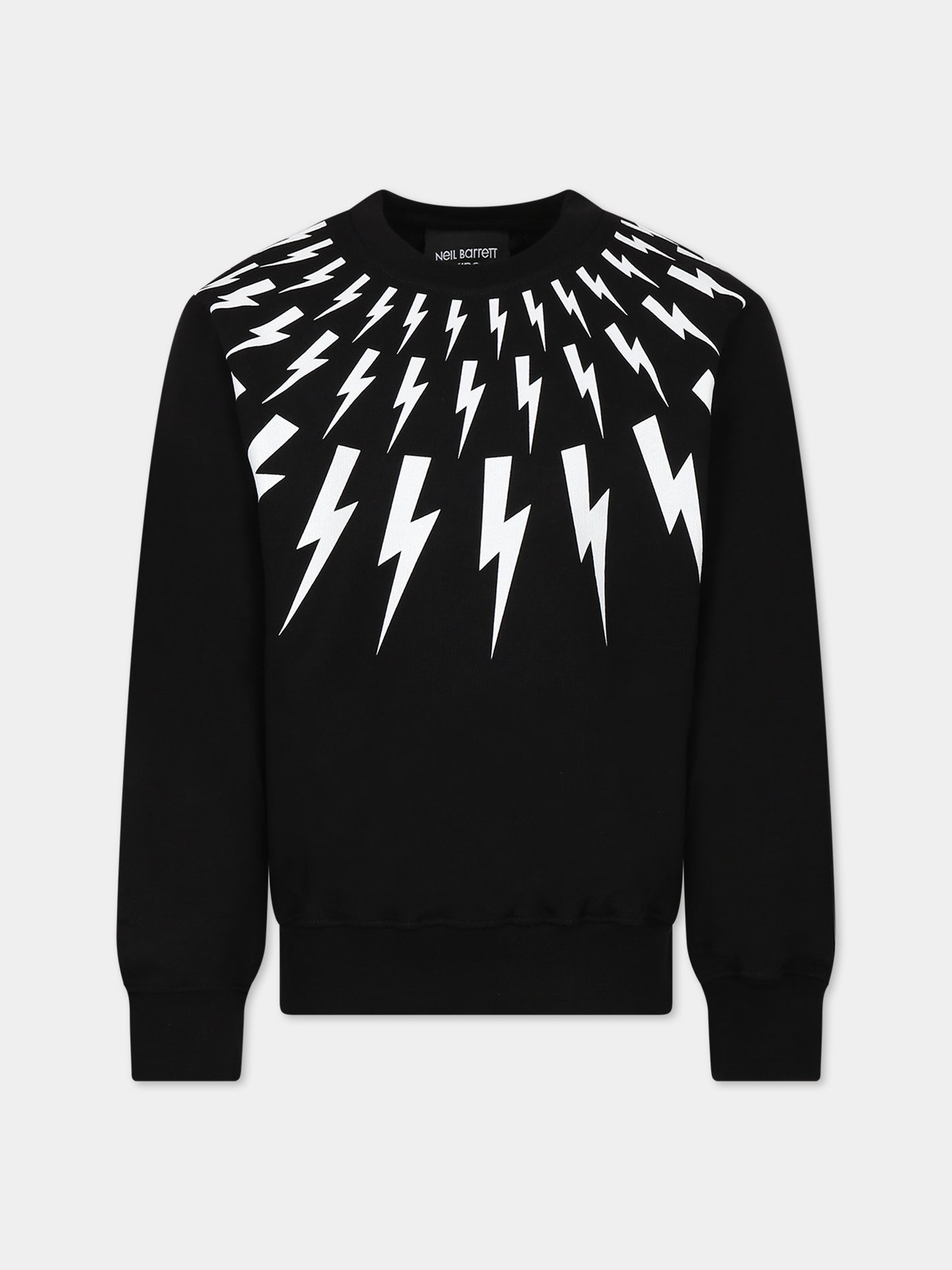 Felpa nera per bambino con iconcihe saette,Neil Barrett Kids,033622 110/09