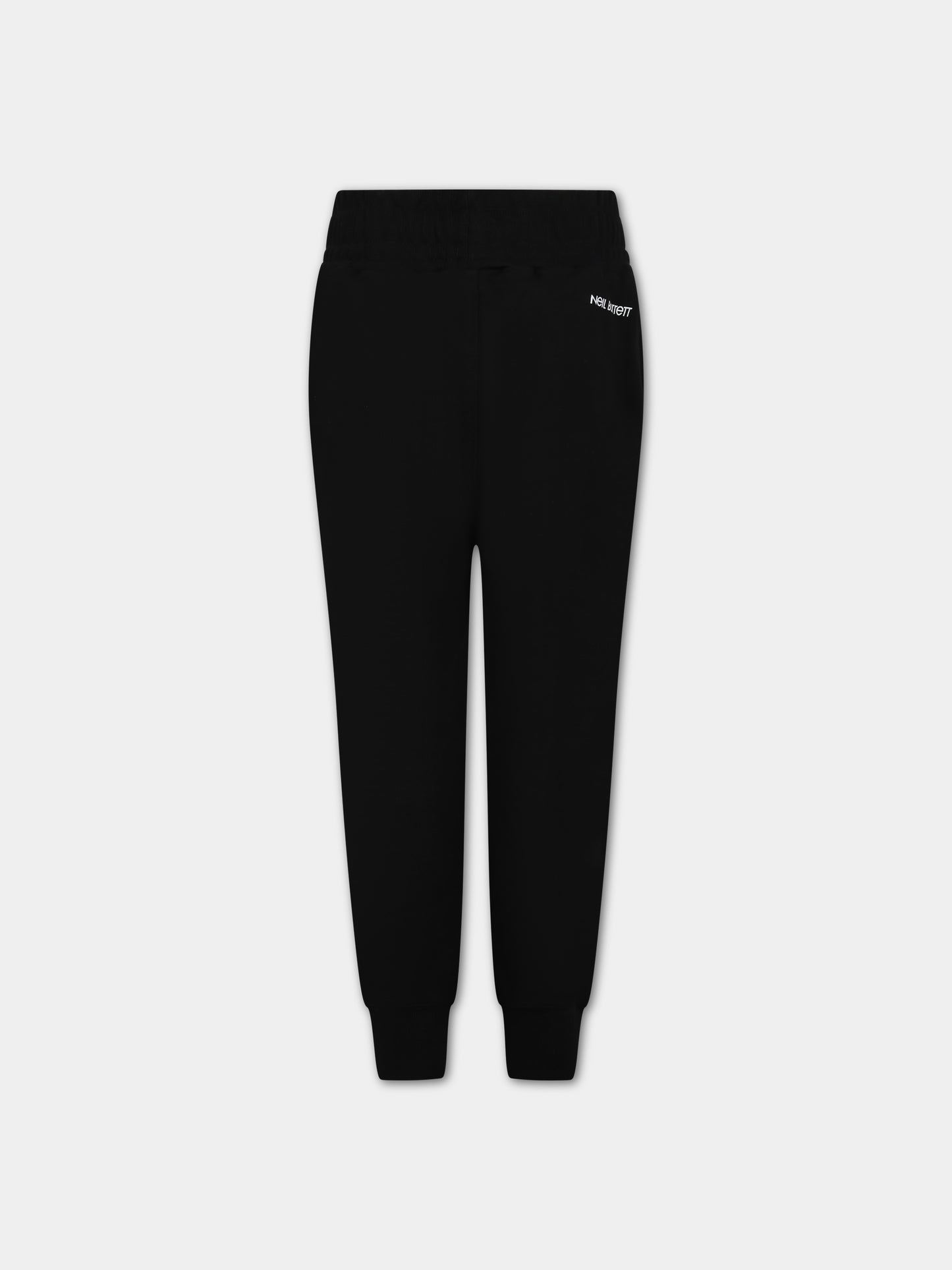 Pantaloni neri per bambino con iconiche saette e logo,Neil Barrett Kids,033624 110/09