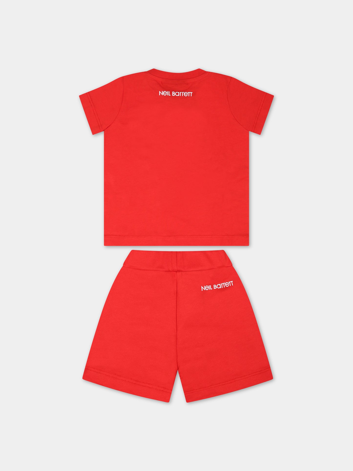 Completo rosso per neonato con iconiche saette,Neil Barrett Kids,033636 040