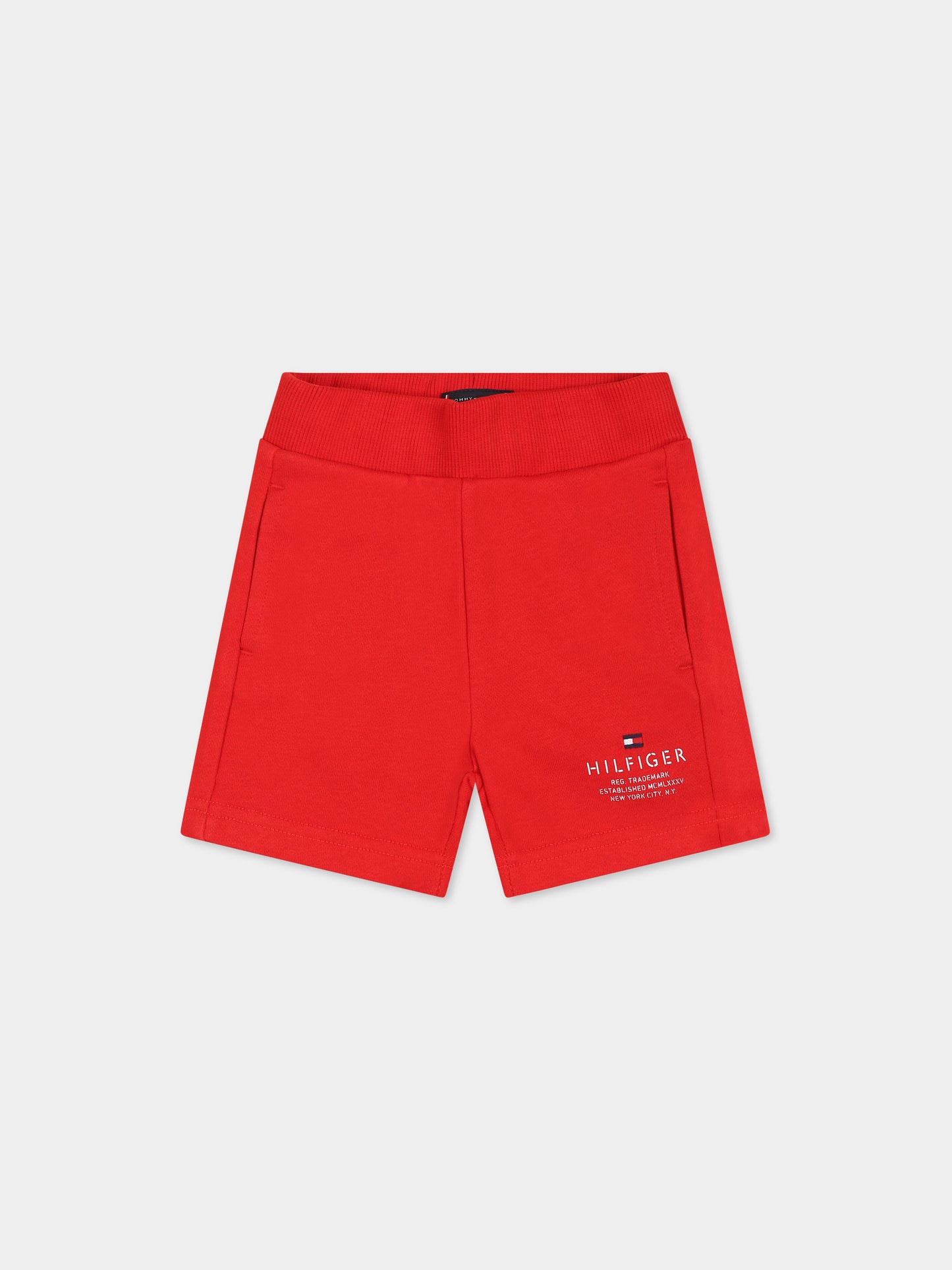 Shorts rossi per neonato con logo,Tommy Hilfiger Junior,KB0KB08115