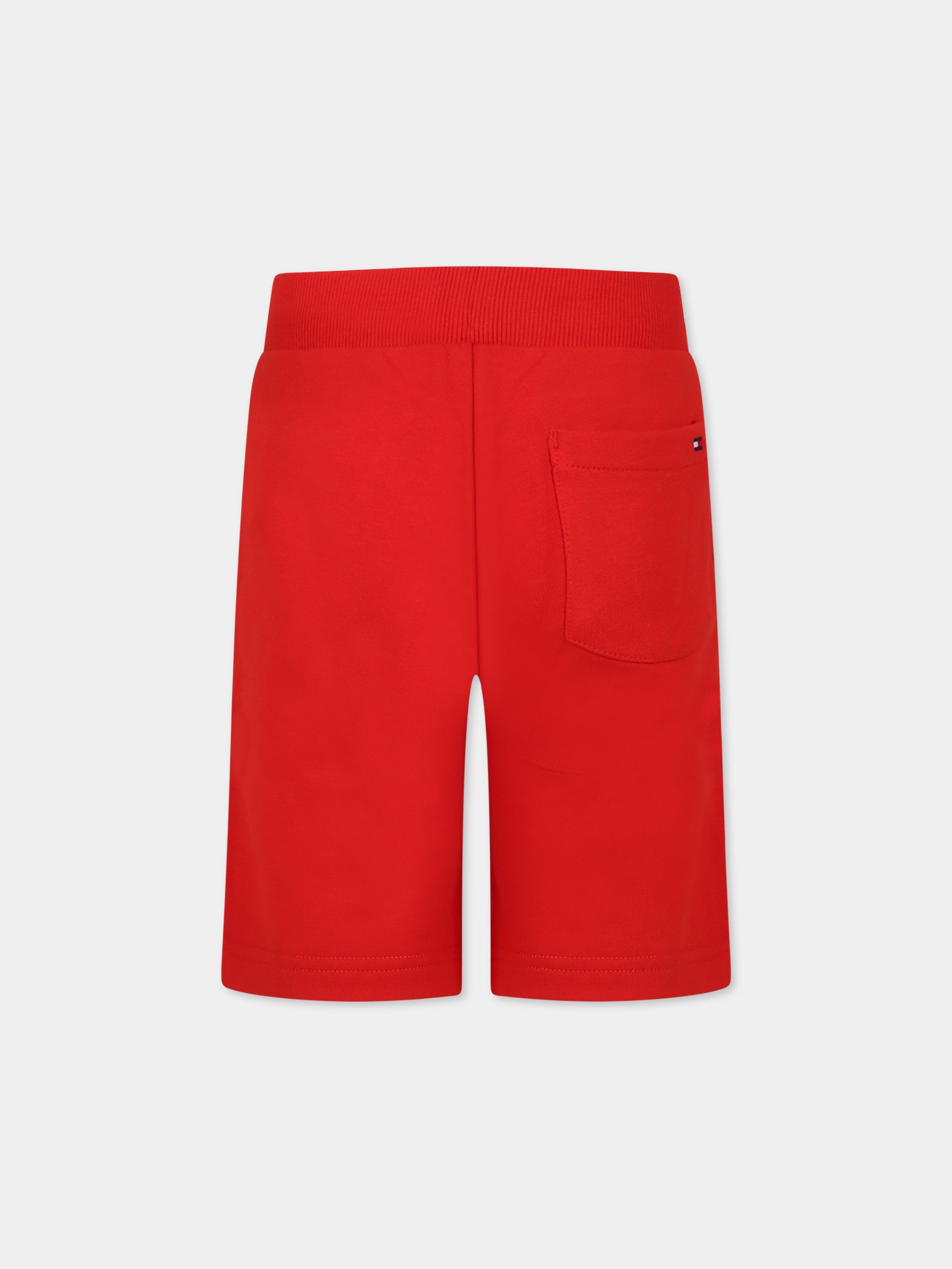 Shorts rossi per bambino con logo,Tommy Hilfiger Junior,KB0KB08115