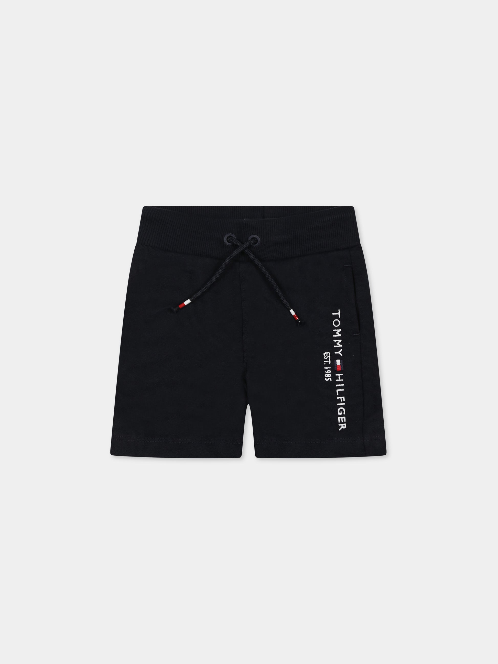 Shorts blu per neonato con logo,Tommy Hilfiger Junior,KB0KB07116 DWS