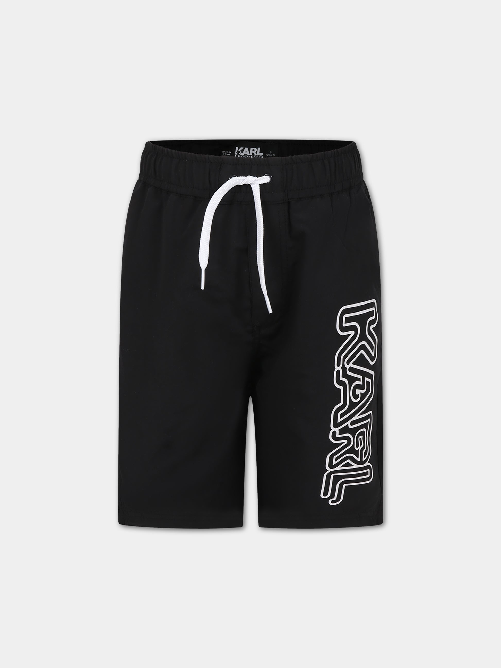 Boxer mare nero per bambino con logo,Karl Lagerfeld Kids,Z20098 09B