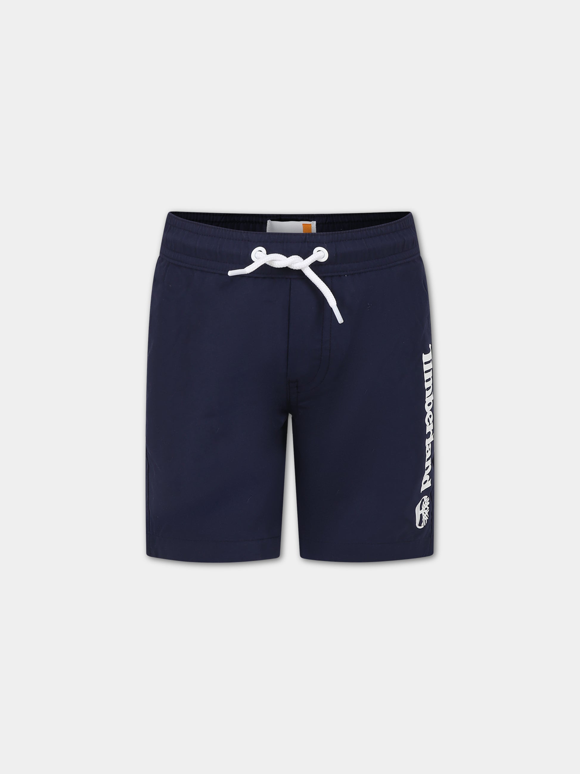 Boxer mare blu per bambino con logo,Timberland,T24C33 85T