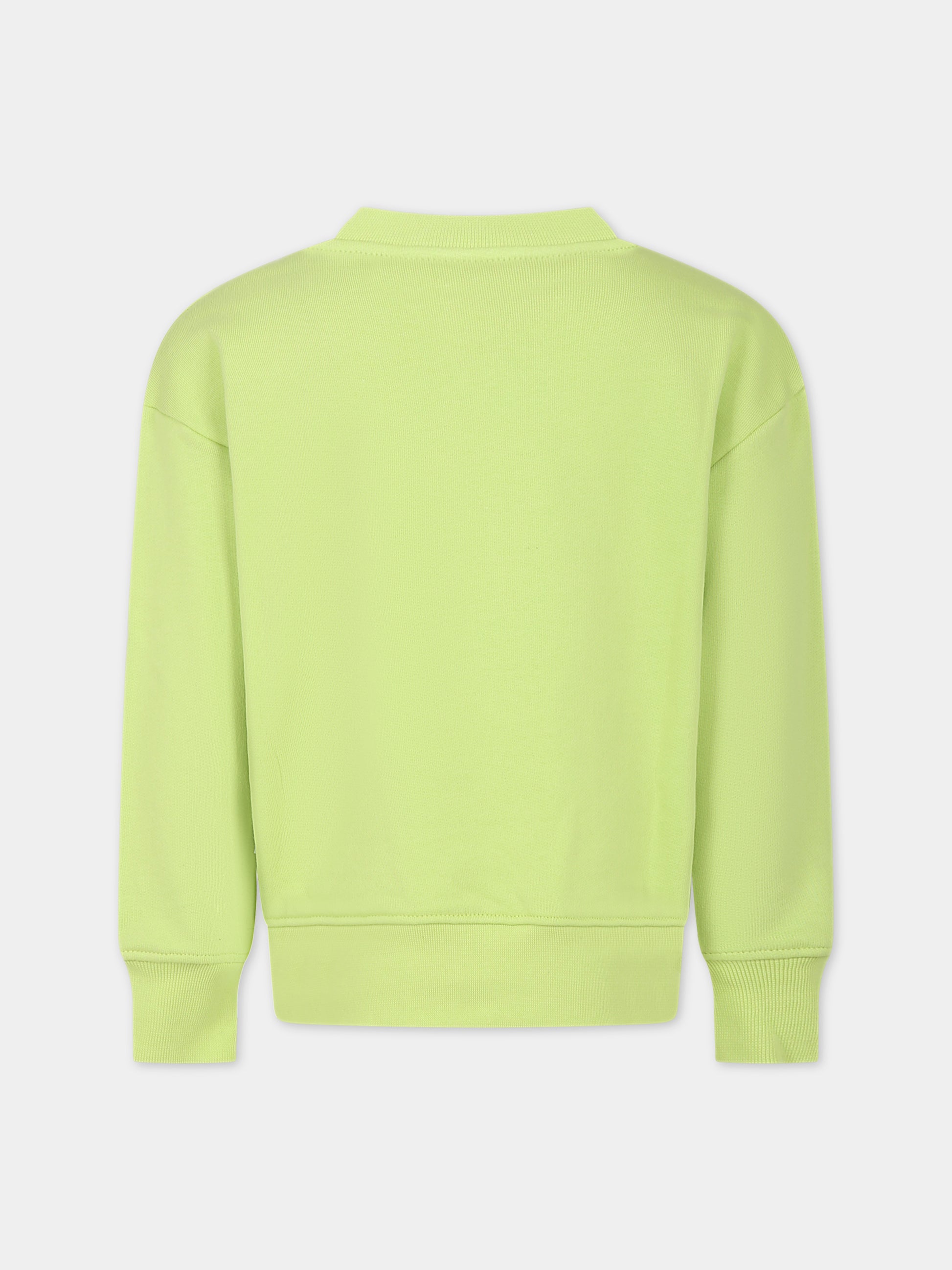 Felpa verde per bambini con logo,Msgm Kids,MS029322 086