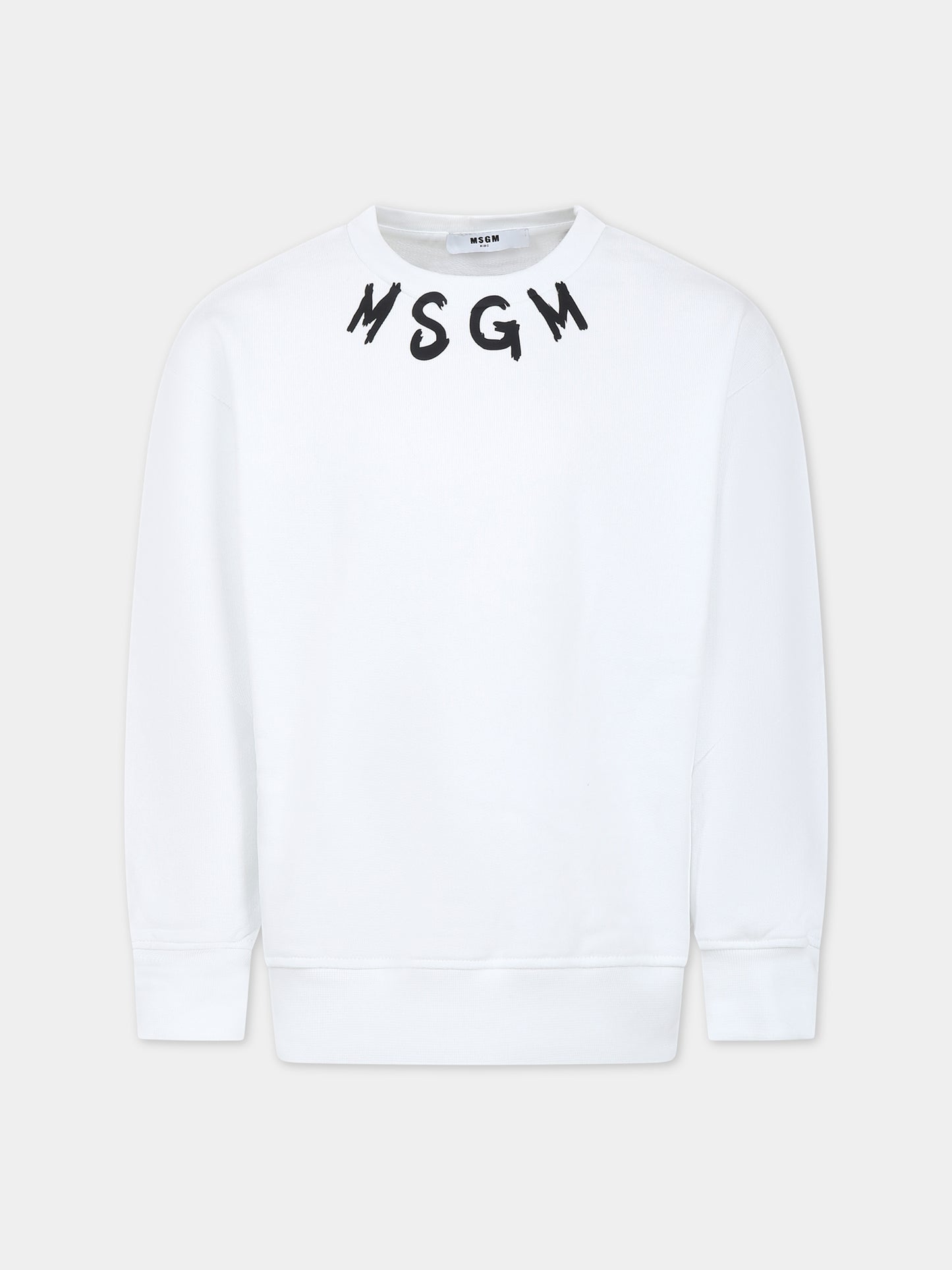 Felpa bianca per bambini con logo,Msgm Kids,MS029323 001