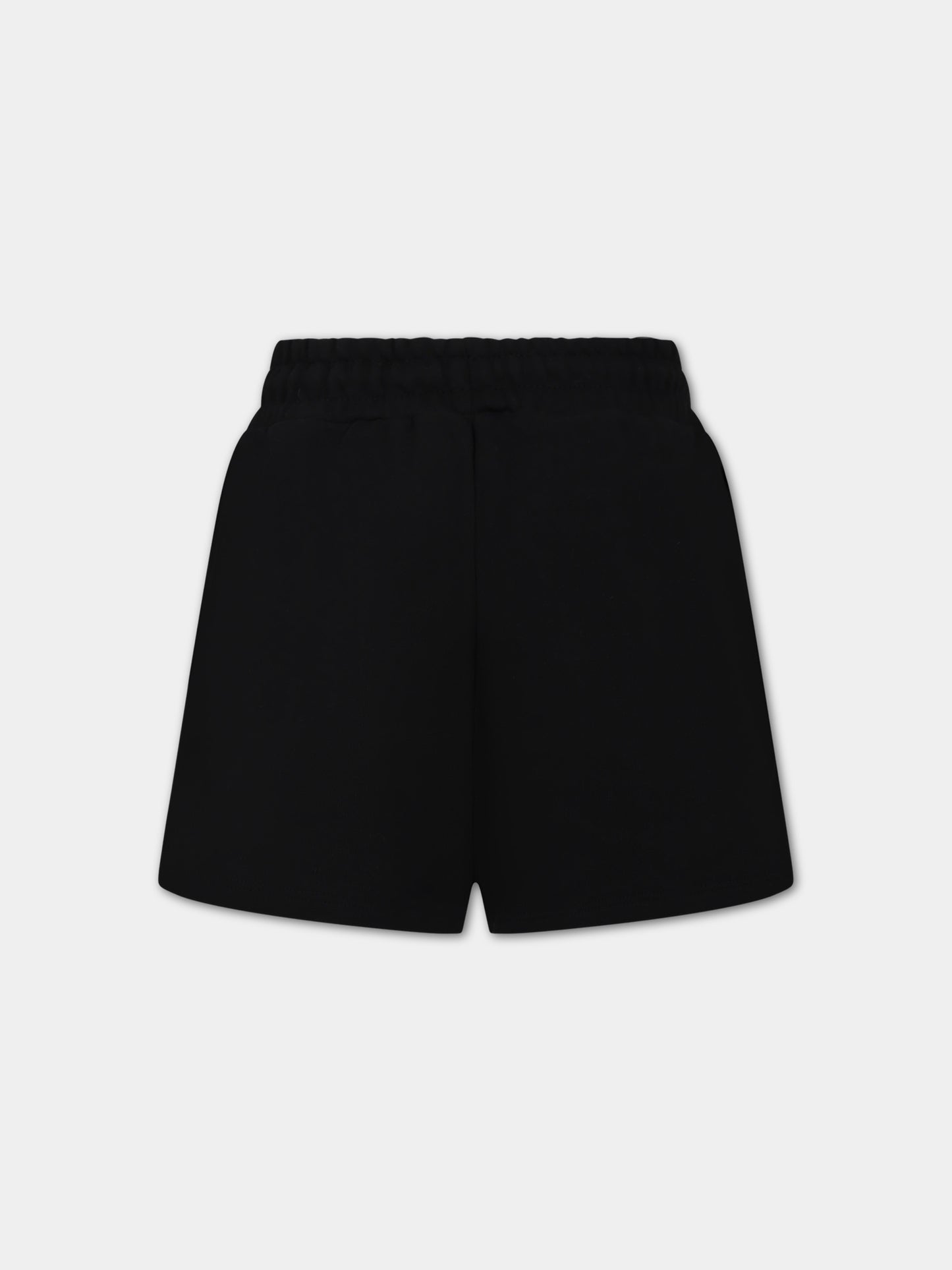 Shorts neri per bambina con logo,Msgm Kids,MS029329 110/08