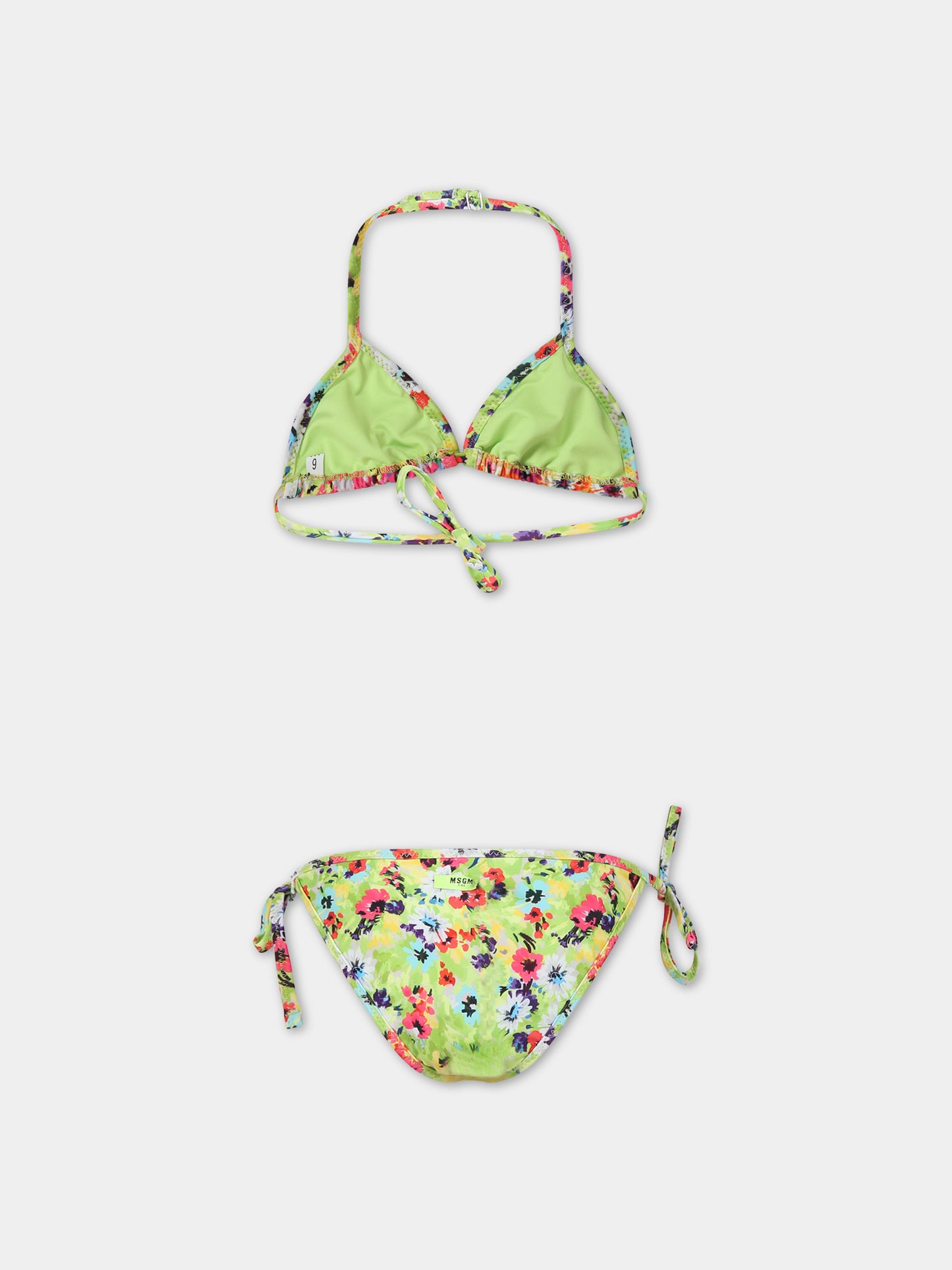 Bikini multicolor per bambina con stampa,Msgm Kids,MS029352 200