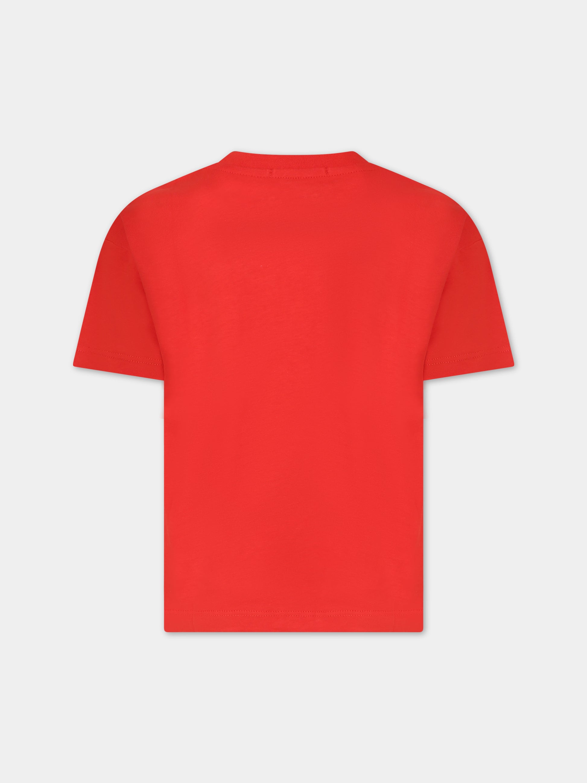 T-shirt rossa per bambini con logo,Msgm Kids,MS029372 040