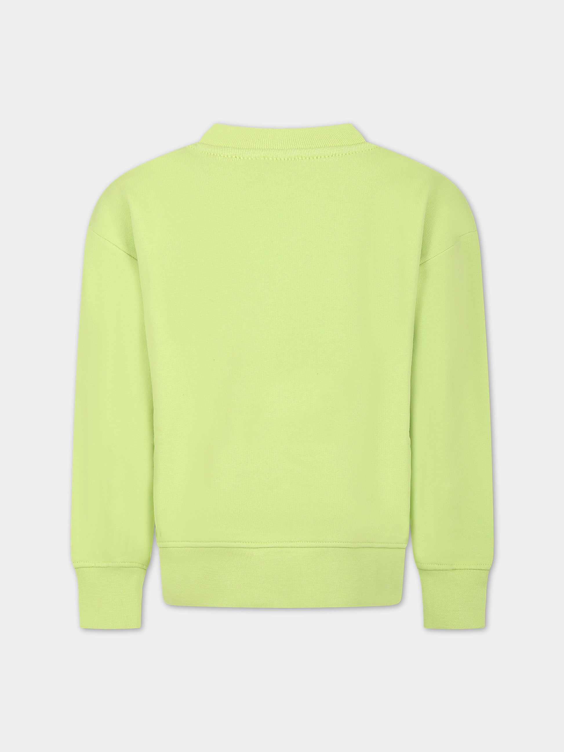 Felpa verde per bambini con logo,Msgm Kids,MS029373 086