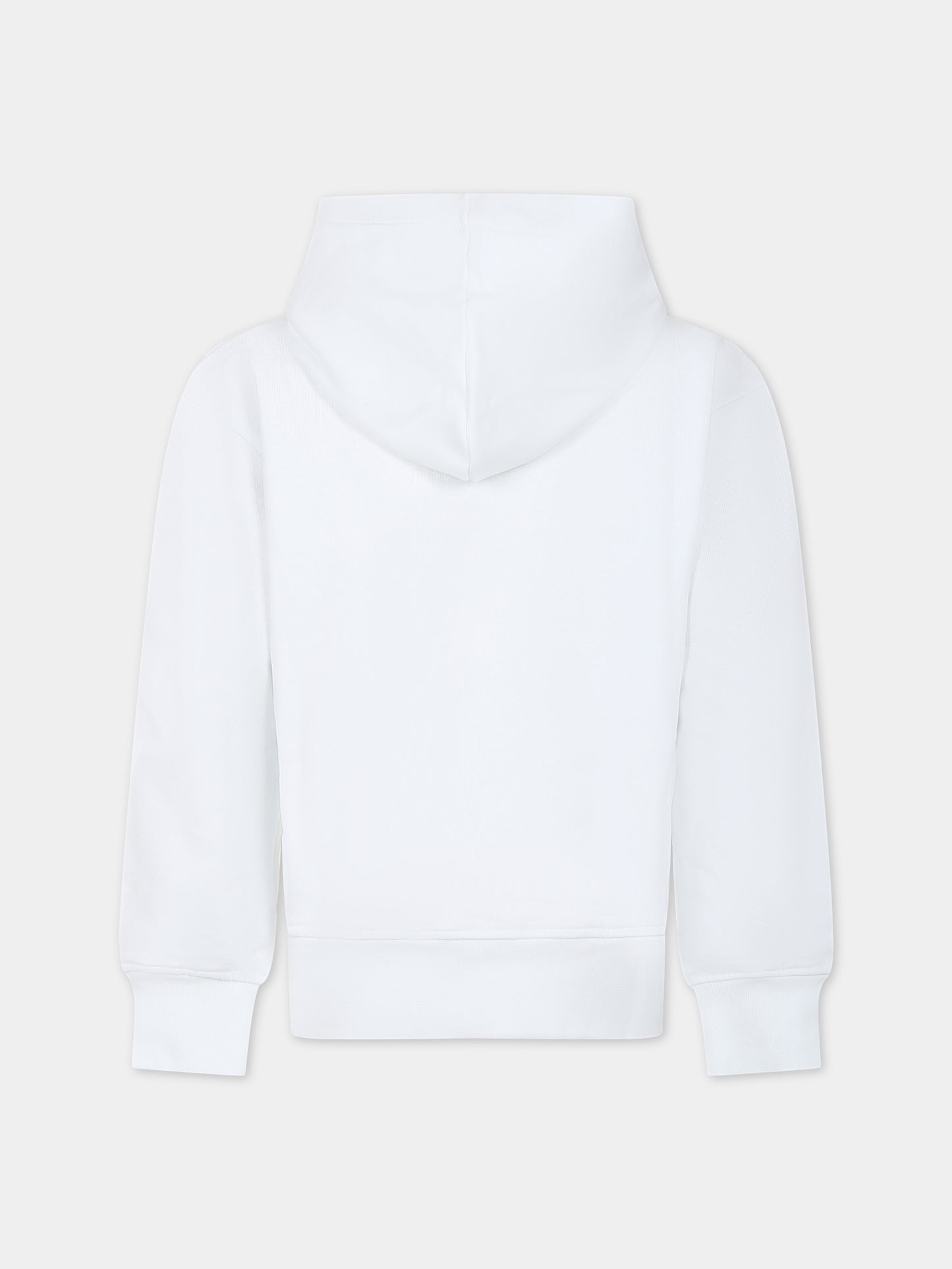 Felpa bianca per bamibni con logo e stampa,Msgm Kids,MS029503 001