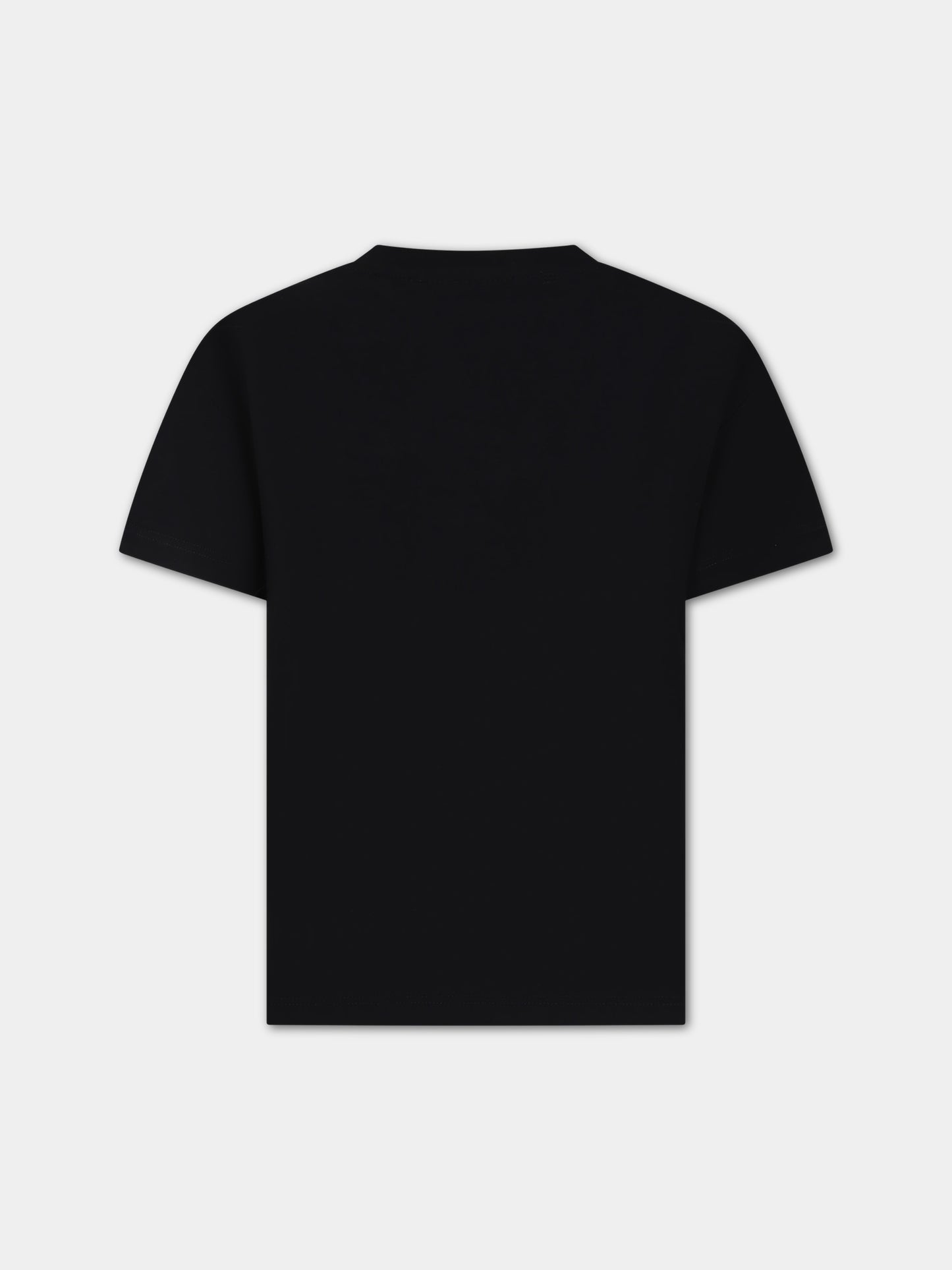 T-shirt nera per bambino con logo e stampa,Msgm Kids,MS029529 110