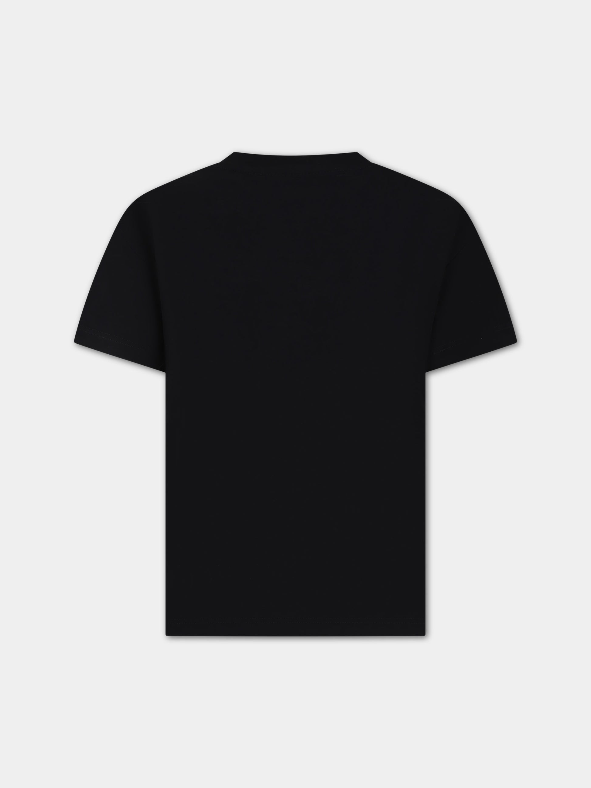T-shirt nera per bambino con logo e stampa,Msgm Kids,MS029529 110