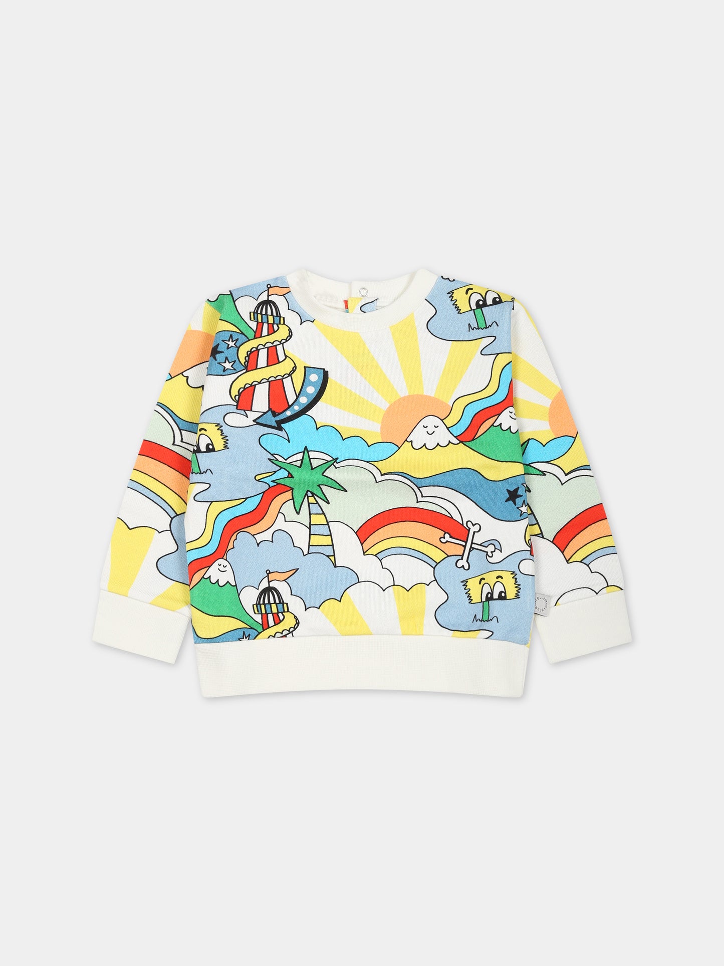 Felpa avorio per neonato con stampa,Stella Mccartney Kids,TS4520 Z1073 101MC