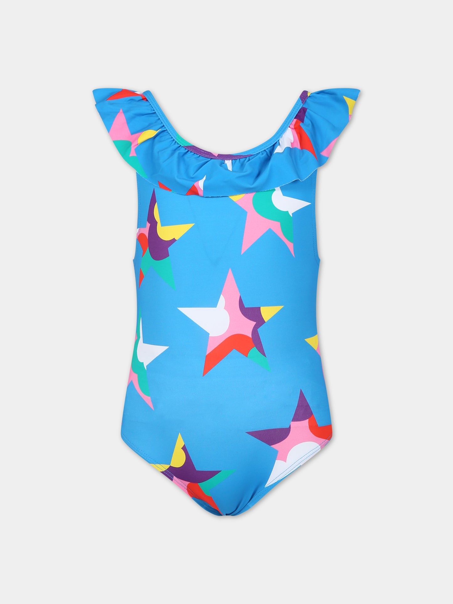 Costume blu per bambina con stelle,Stella Mccartney Kids,TSCA99 Z0867 610MC